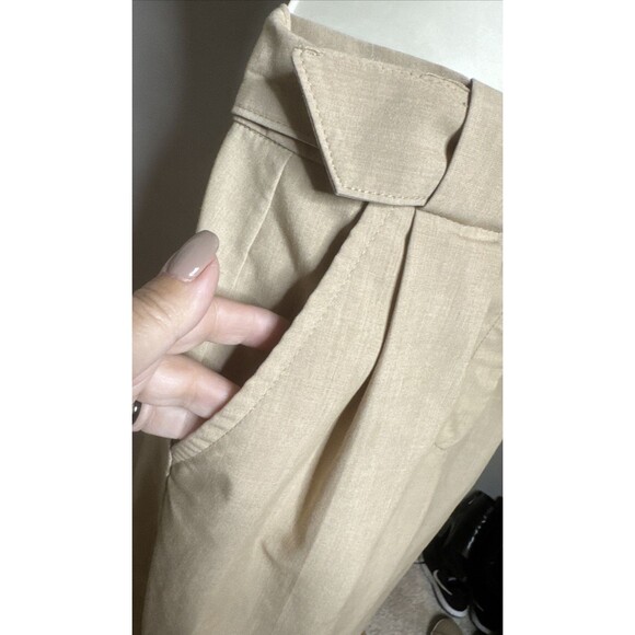 ASOS Bershka Balloon Fit Tailored Pants Tan Beige SZ 4 pants 26 waist *read* - Picture 5 of 15
